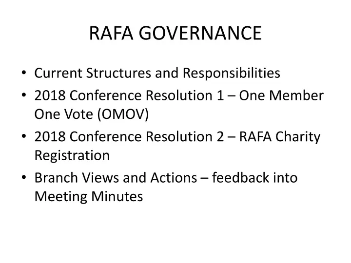 rafa governance