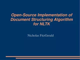 Open-Source Implementation of Document Structuring Algorithm for NLTK