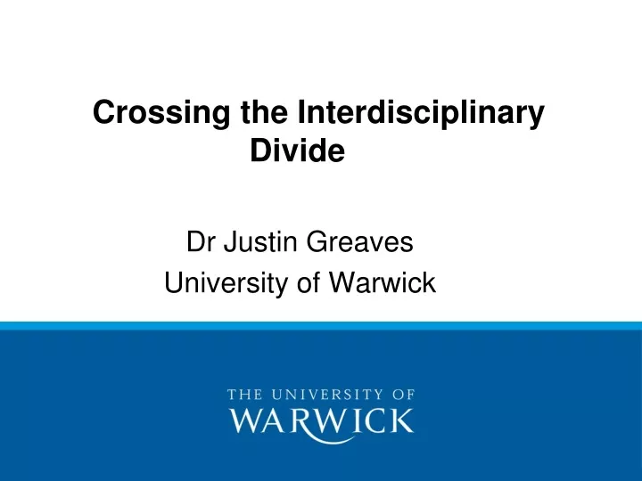 crossing the interdisciplinary divide