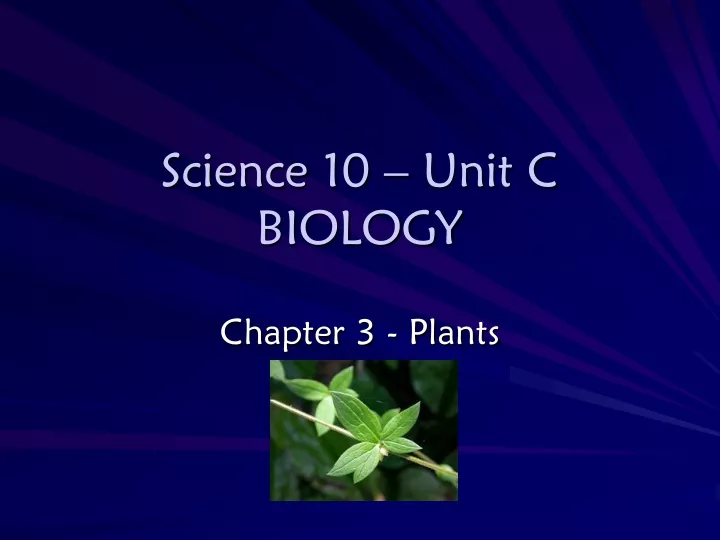 science 10 unit c biology