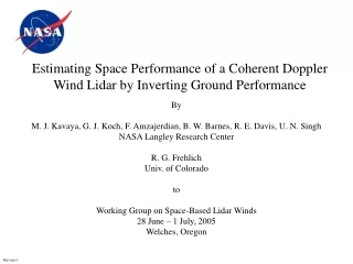 Estimating Space Performance of a Coherent Doppler Wind Lidar by Inverting Ground Performance