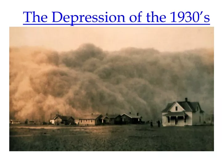 the depression of the 1930 s