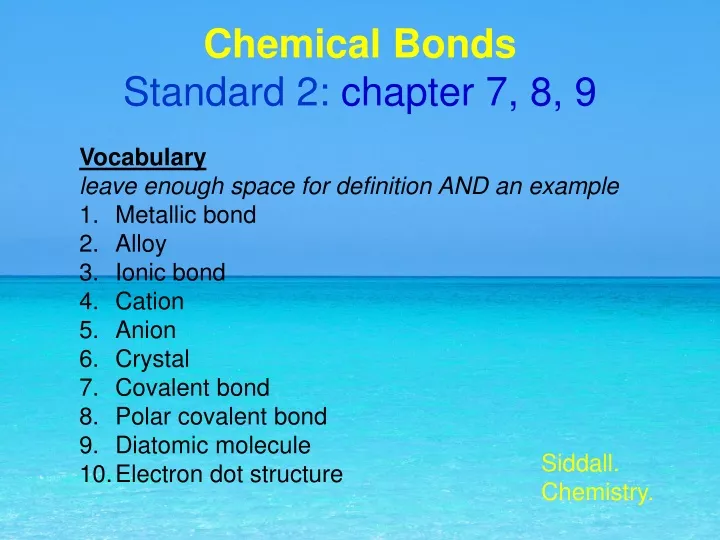 chemical bonds standard 2 chapter 7 8 9
