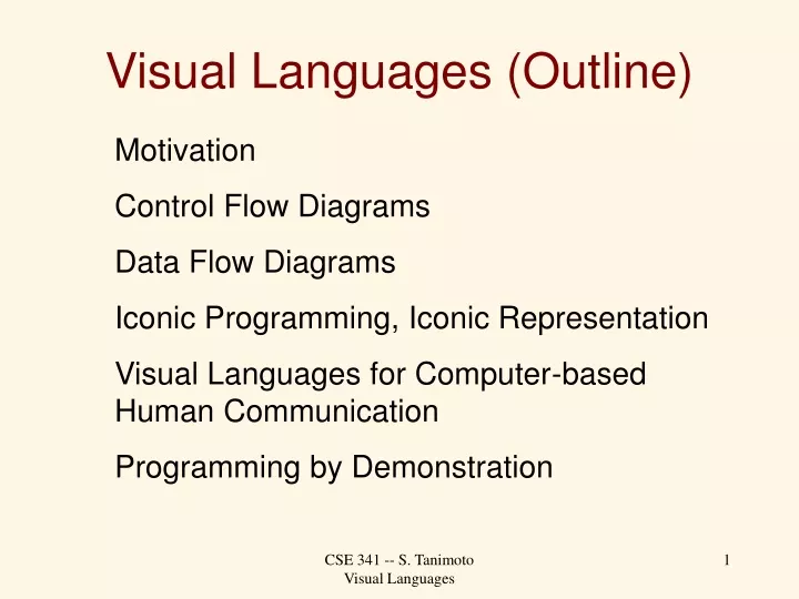 visual languages outline
