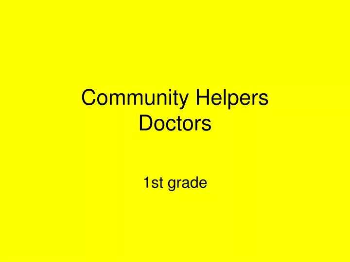 community helpers doctors