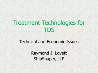 Treatment Technologies for TDS