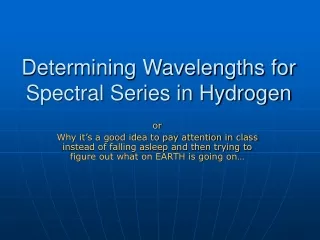 Determining Wavelengths for Spectral Series in Hydrogen