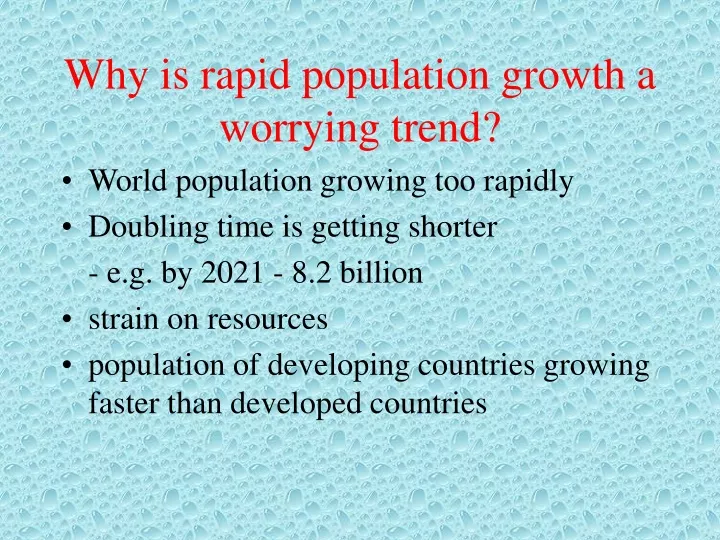 why is rapid population growth a worrying trend