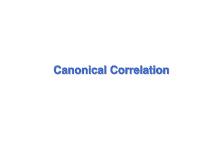 canonical correlation