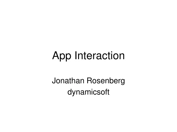 app interaction