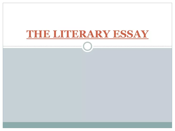 the literary essay