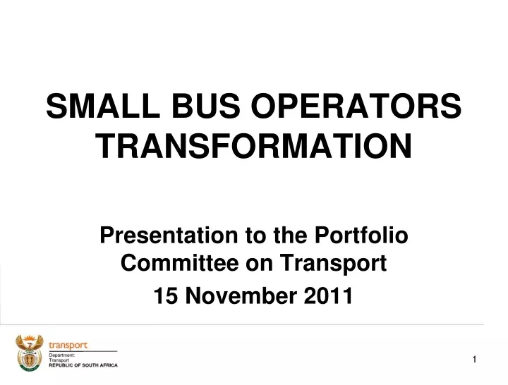 small bus operators transformation