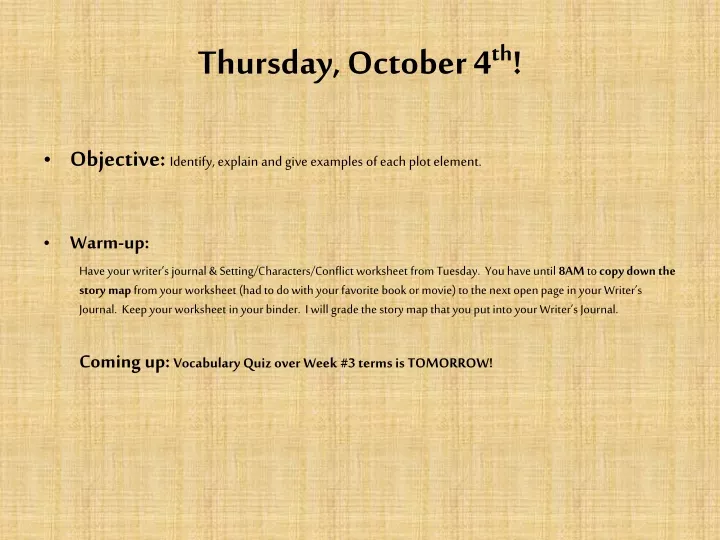 thursday october 4 th