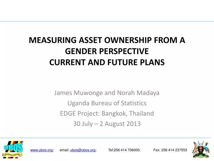 measuring asset ownership from a gender perspective current and future plans