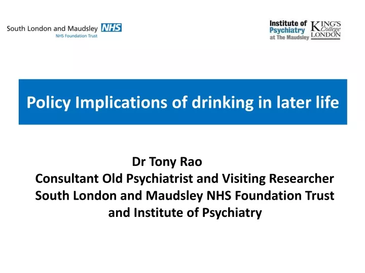 policy implications of drinking in later life