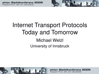 Internet Transport Protocols Today and Tomorrow