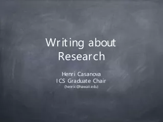 Writing about Research