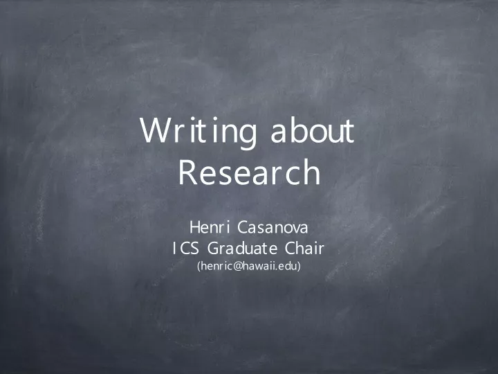 writing about research