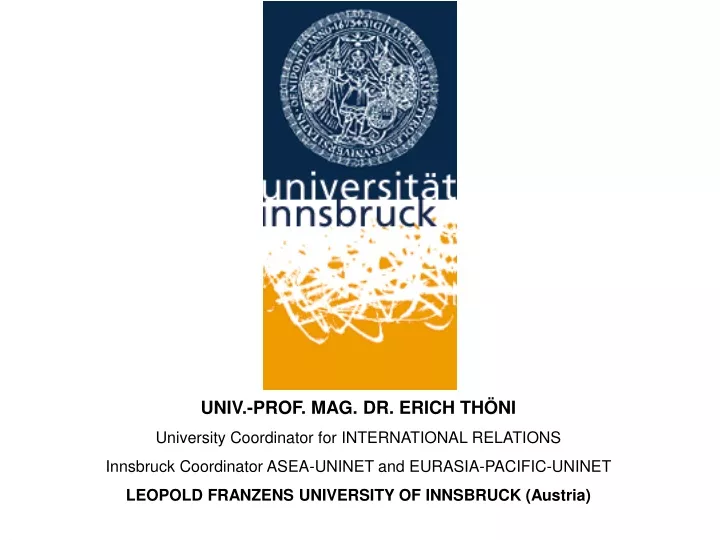 univ prof mag dr erich th ni university