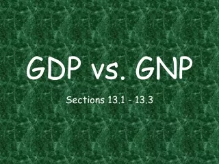 GDP vs. GNP