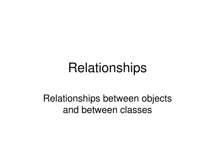 relationships