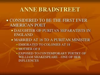 ANNE BRADSTREET