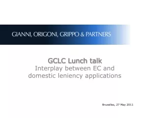 GCLC Lunch talk Interplay between EC and  domestic leniency applications