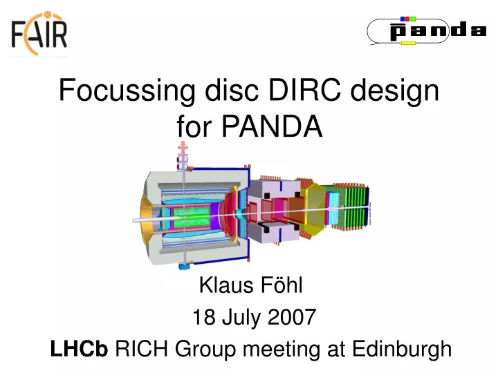 focussing disc dirc design for panda