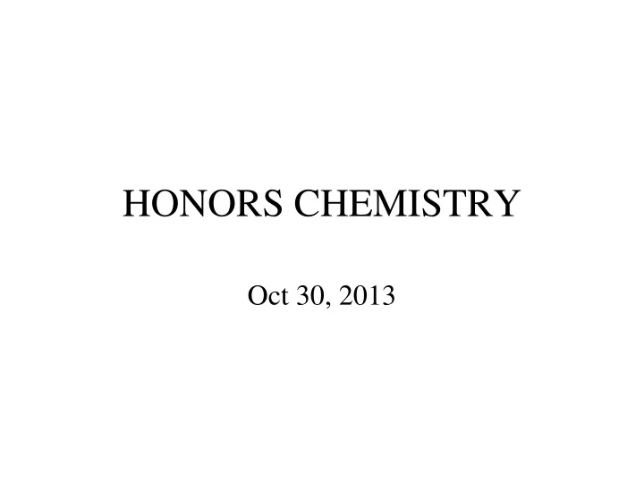 honors chemistry