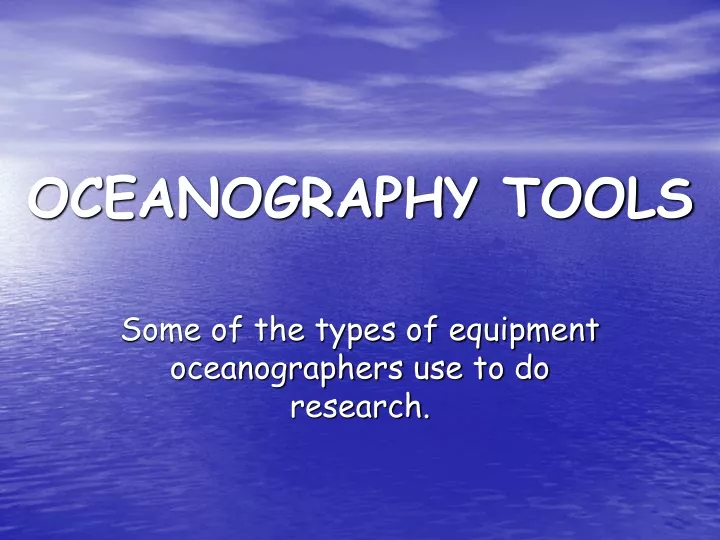 oceanography tools