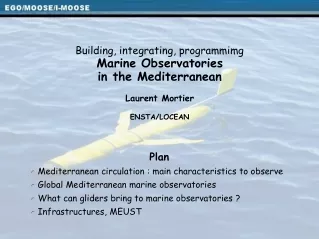 Building , integrating, programmimg M arine  Observatories in the Mediterranean Laurent Mortier