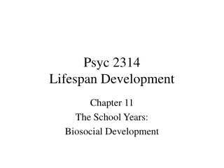 Psyc 2314 Lifespan Development