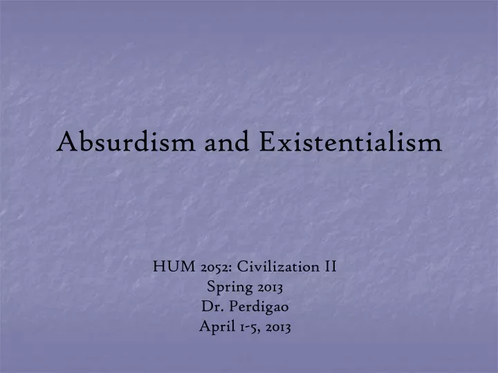 absurdism and existentialism