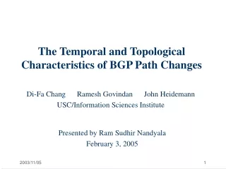 The Temporal and Topological Characteristics of BGP Path Changes