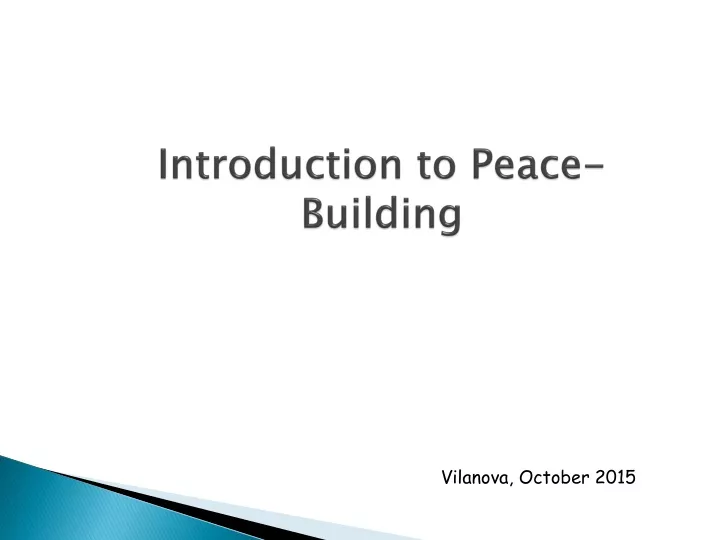 introduction to peace building