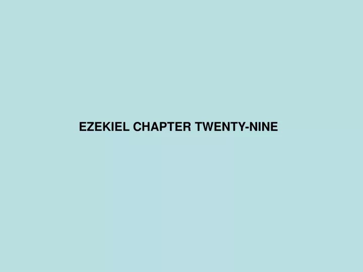 ezekiel chapter twenty nine