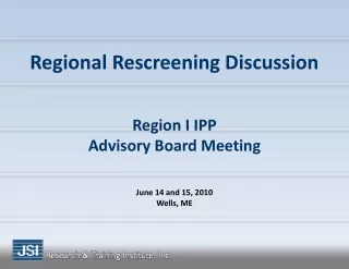 Regional Rescreening Discussion