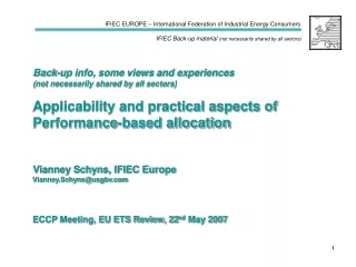 ECCP Meeting, EU ETS Review, 22 nd  May 2007