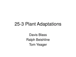 25-3 Plant Adaptations