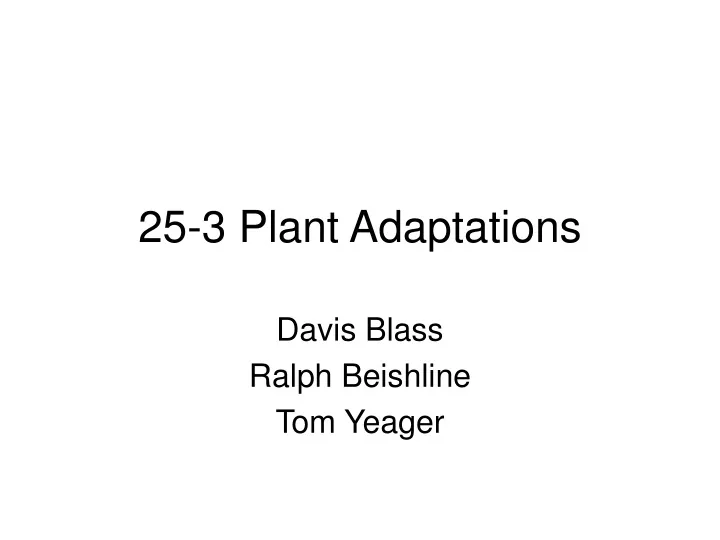 25 3 plant adaptations