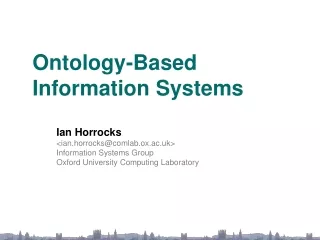 Ontology-Based Information Systems