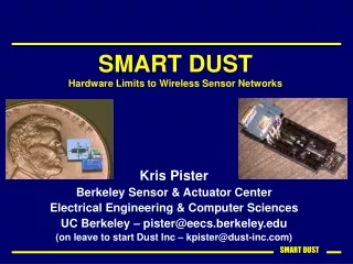 SMART DUST Hardware Limits to Wireless Sensor Networks