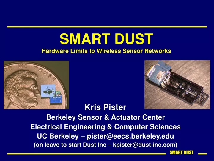smart dust hardware limits to wireless sensor networks