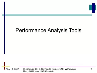 Performance Analysis Tools