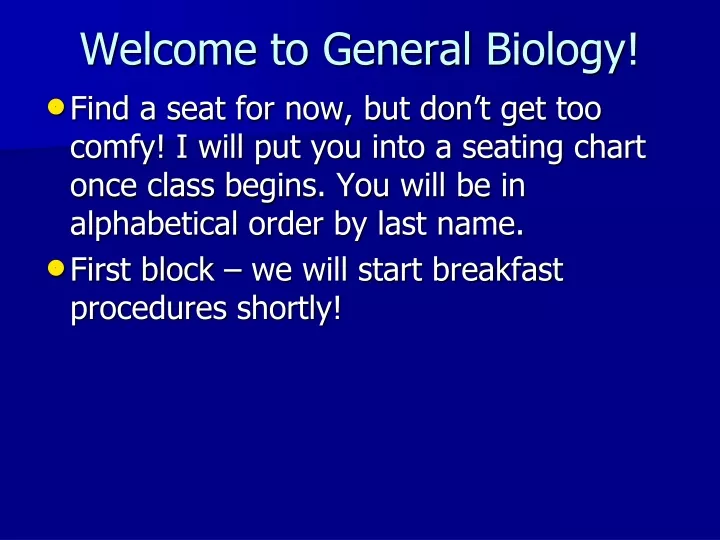welcome to general biology