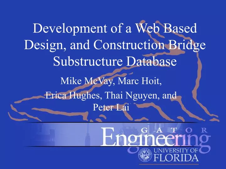development of a web based design and construction bridge substructure database