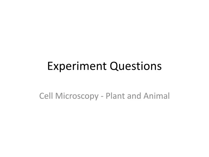 experiment questions