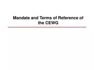 Mandate and Terms of Reference of the CEWG