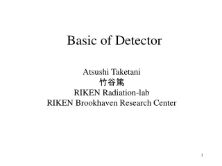 Basic of Detector