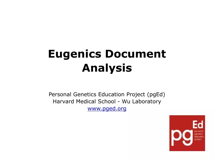 eugenics document analysis personal genetics